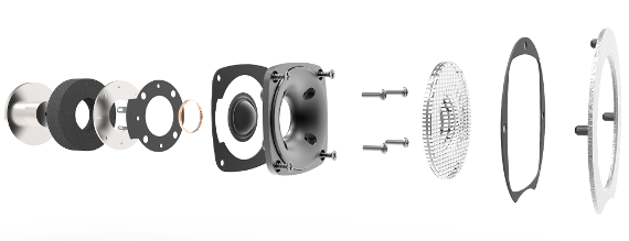 ELAC Debut Tweeter: 1-inch&nbsp;cloth&nbsp;dome with custom deep-spheroid waveguide